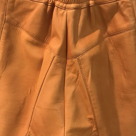 Karen Stilon Pants Womens 5/6 Tan Leather 90s Vintage Western Cowgirl Rodeo - Picture 5 of 12